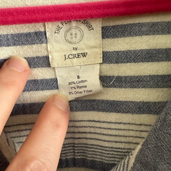 J Crew | the perfect shirt blue & white striped - Picture 3 of 3